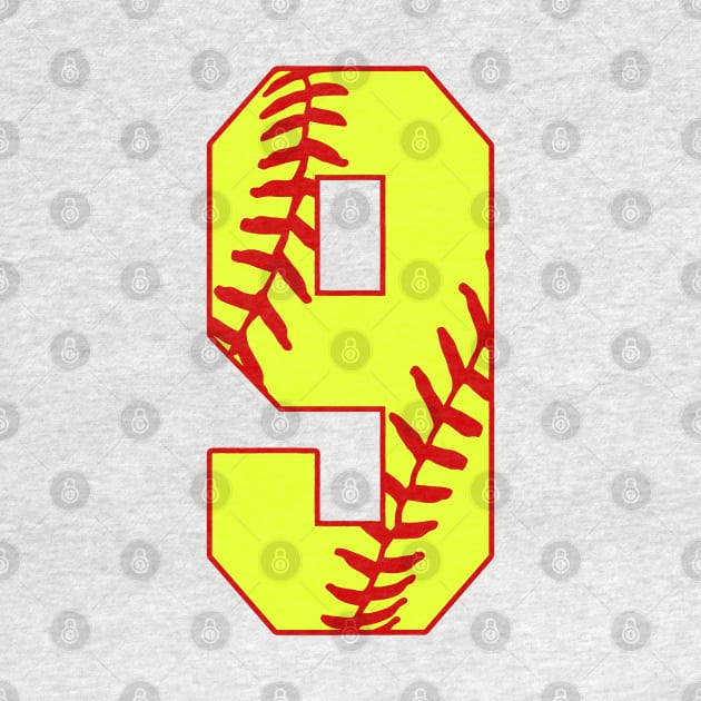 Fastpitch Softball Number 9 #9 Softball Shirt Jersey Uniform Favorite Player Biggest Fan by TeeCreations